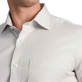 Slim Fit Short Sleeve Formal Shirt with American Placket-Ash