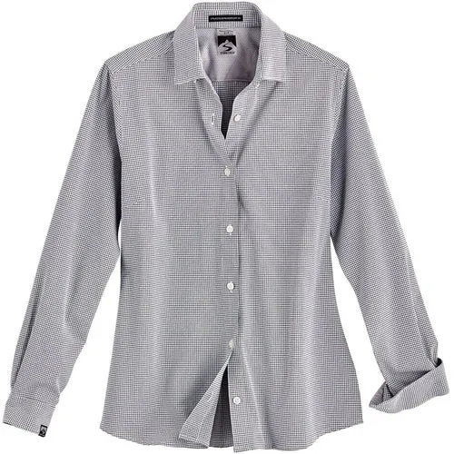 Storm Creek Ladies Influencer Windowpane 4-Way Stretch Eco-Woven Shirt