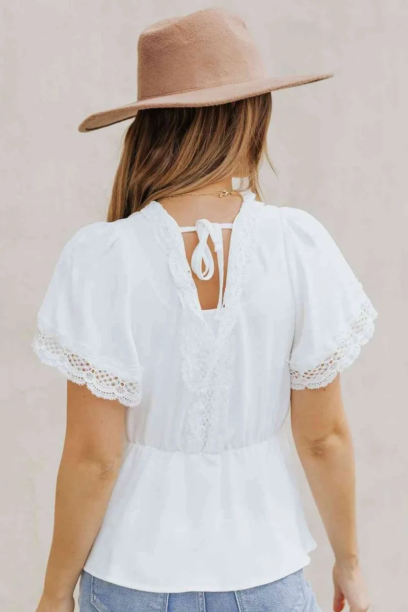 Summer Charms Short Sleeve Peplum Blouse