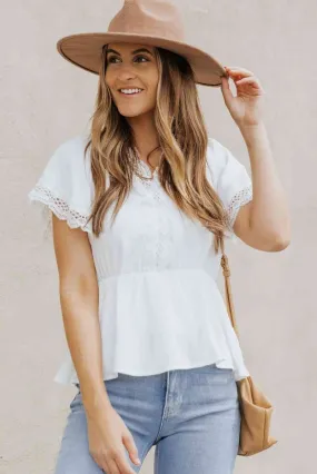 Summer Charms Short Sleeve Peplum Blouse