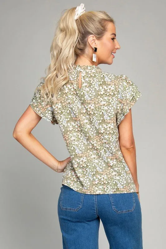 Summer Meadows Short Sleeve Ditsy Floral Blouse