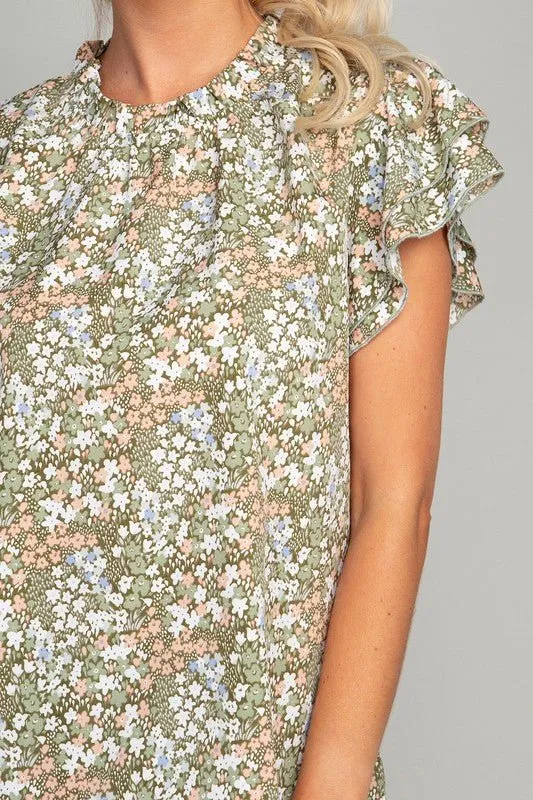 Summer Meadows Short Sleeve Ditsy Floral Blouse