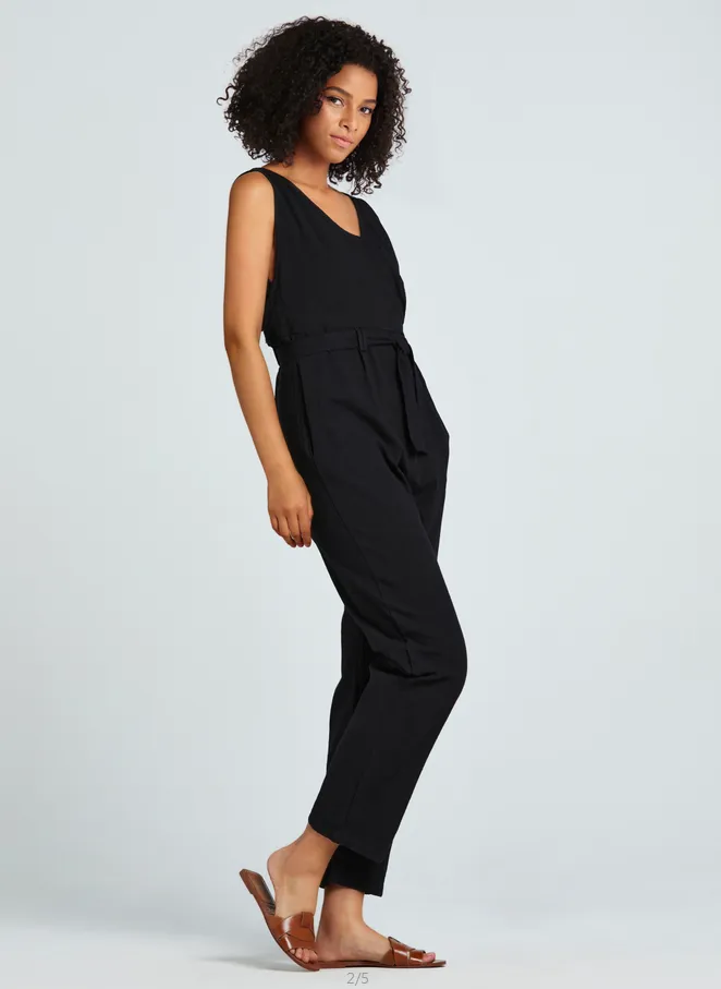 Summer V-neck sleeveless  Cotton Jumpsuit