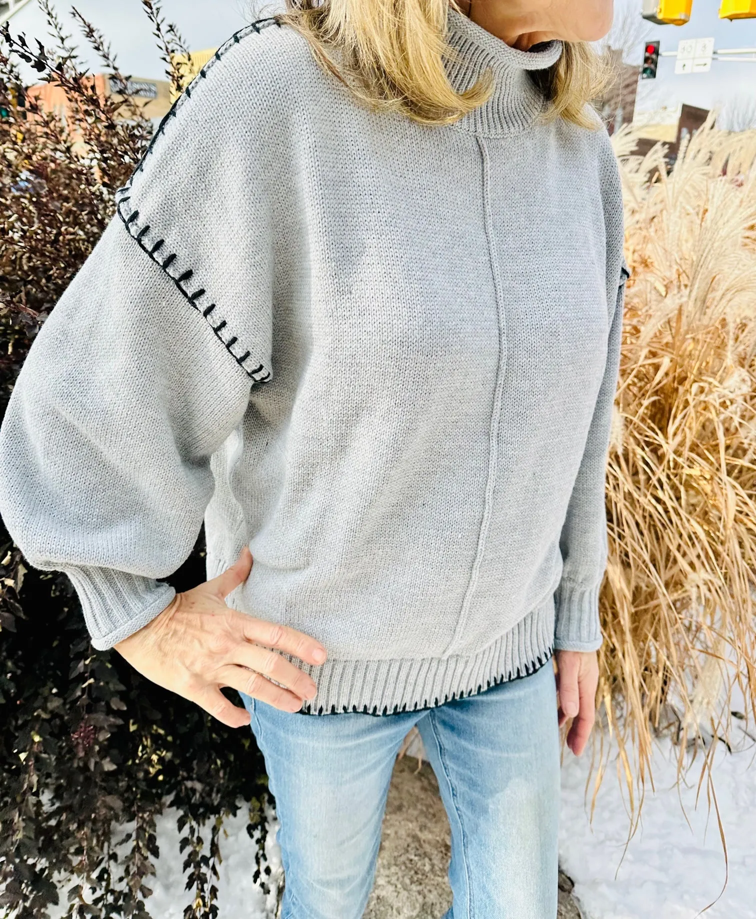 The Annie Mock Neck Sweater