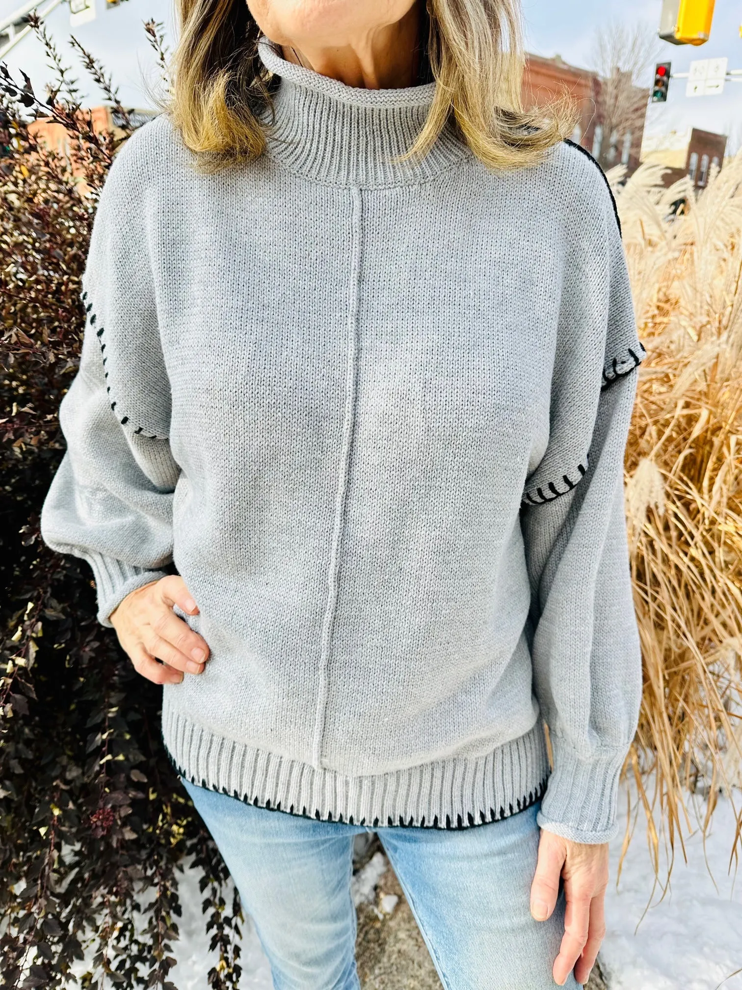 The Annie Mock Neck Sweater