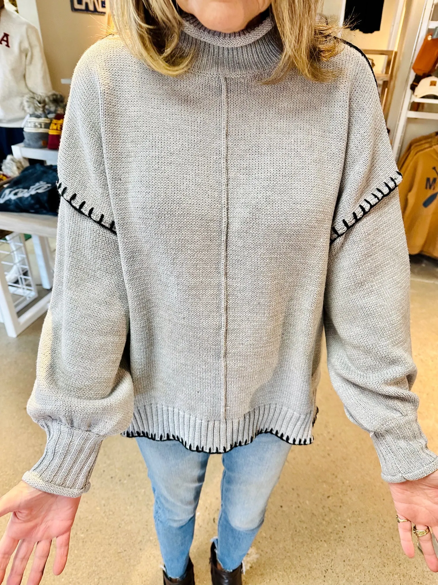 The Annie Mock Neck Sweater