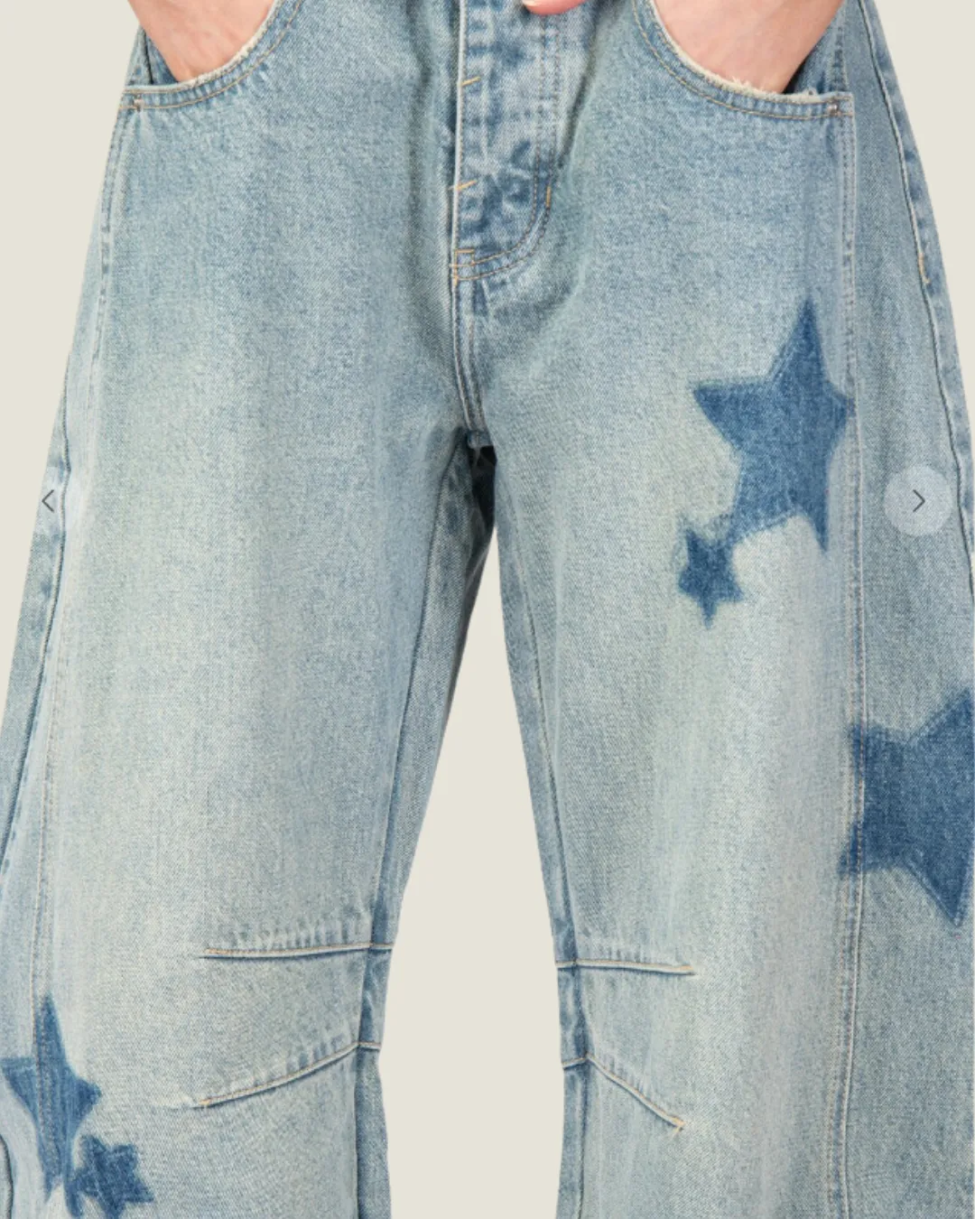 The Trish: Barrel Star Printed Denim Jeans