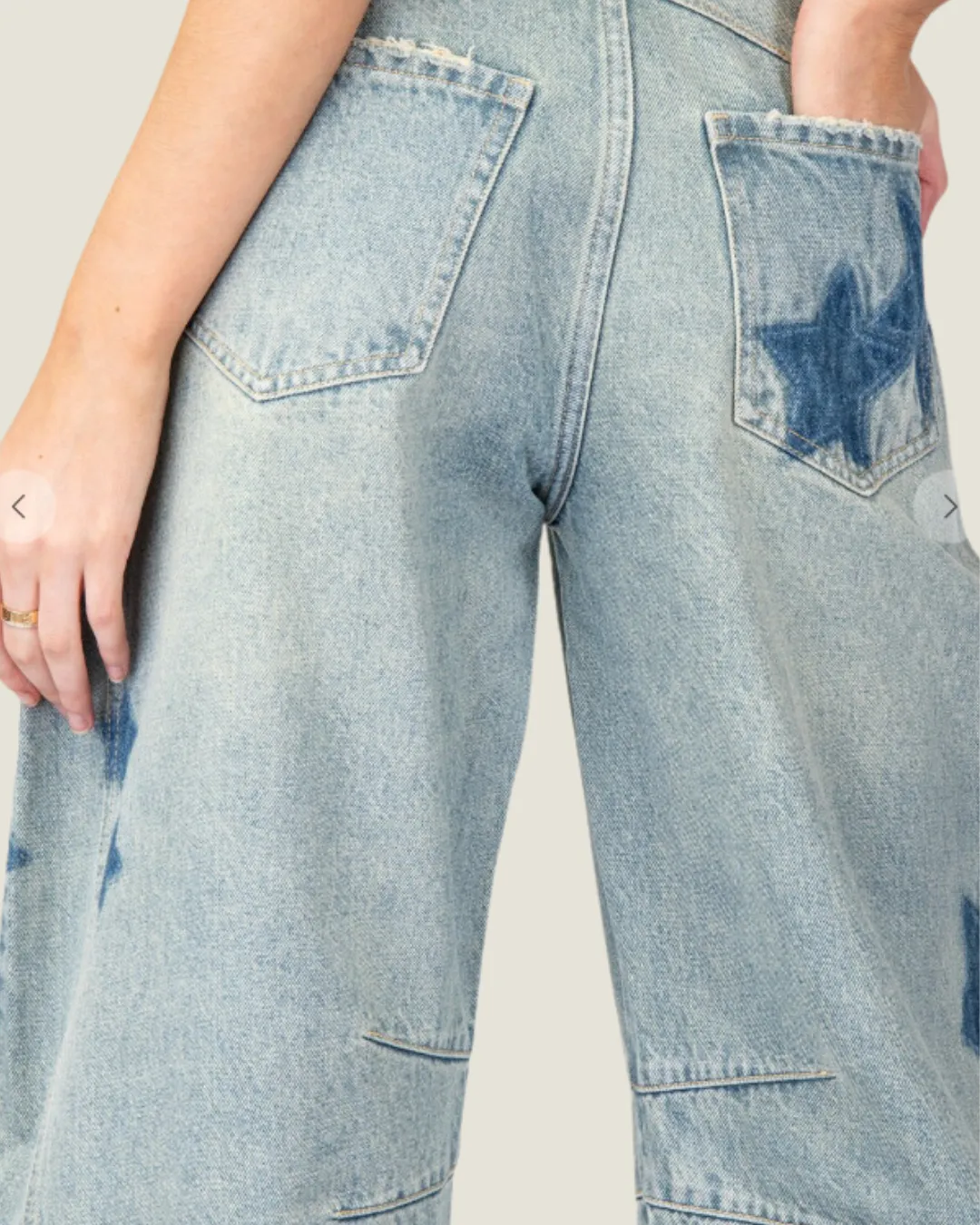 The Trish: Barrel Star Printed Denim Jeans