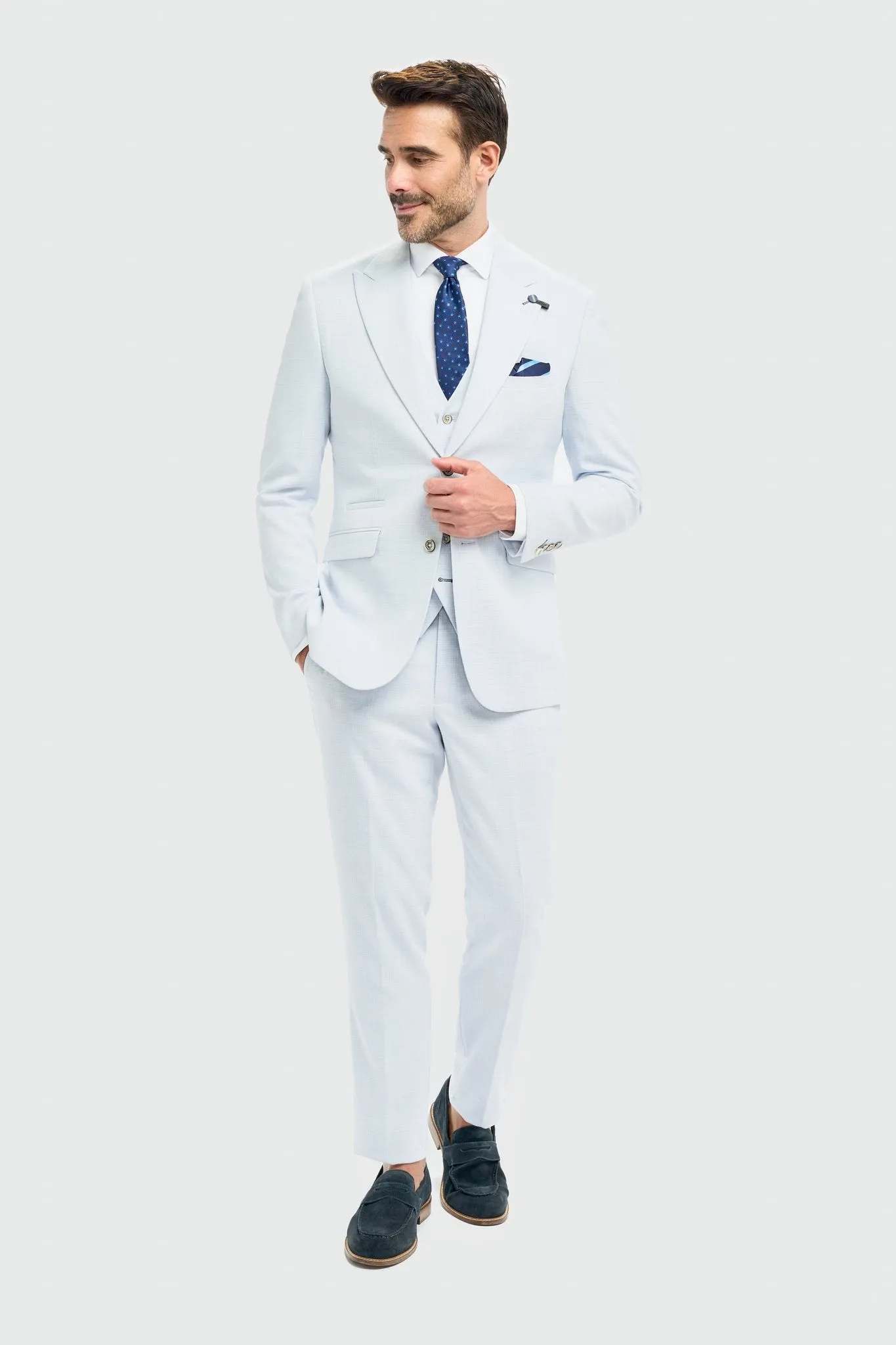 Tropez Sky Three Piece Suit