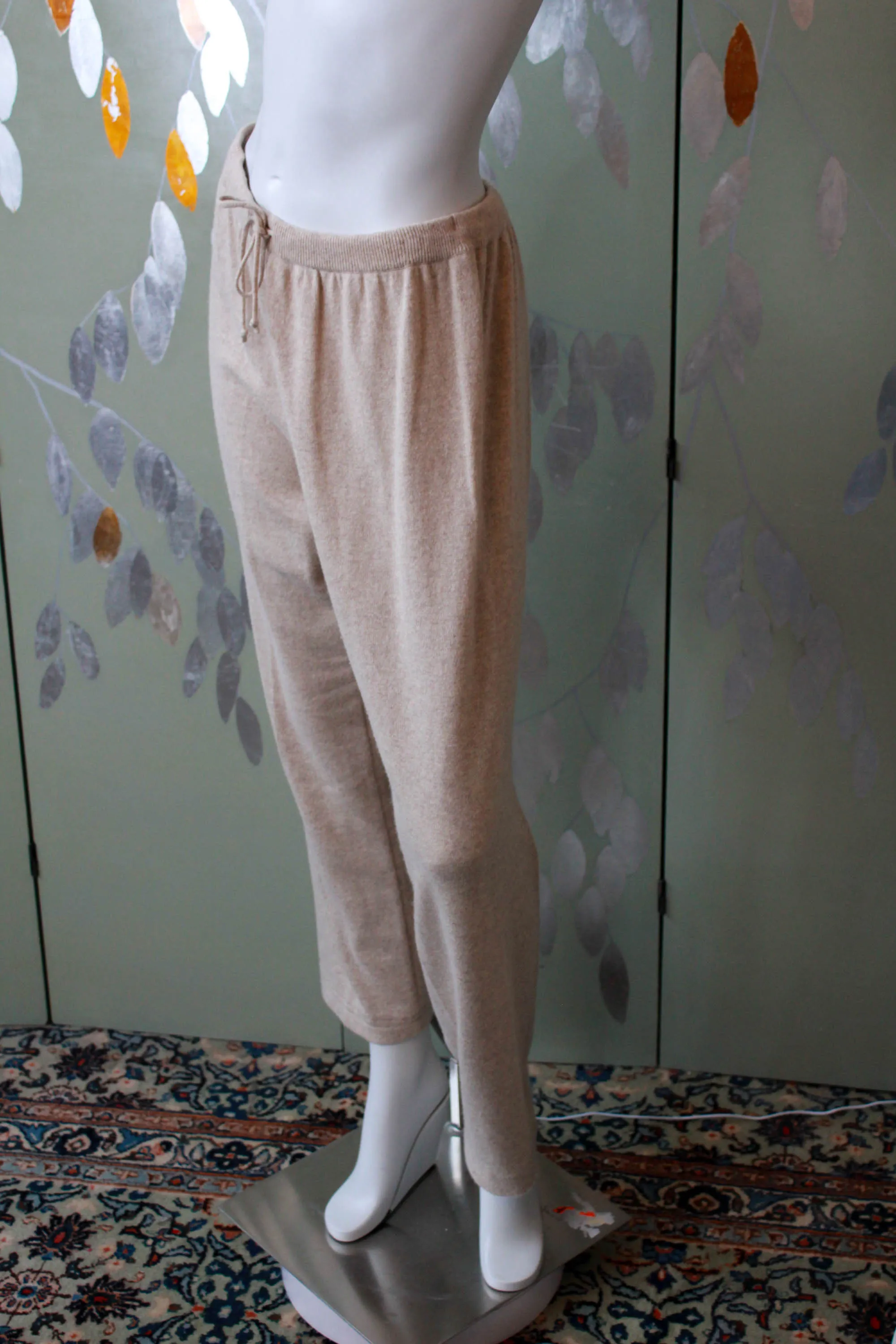 Vintage 1980s Neimann Marcus Cashmere Top and Pants Set, Large