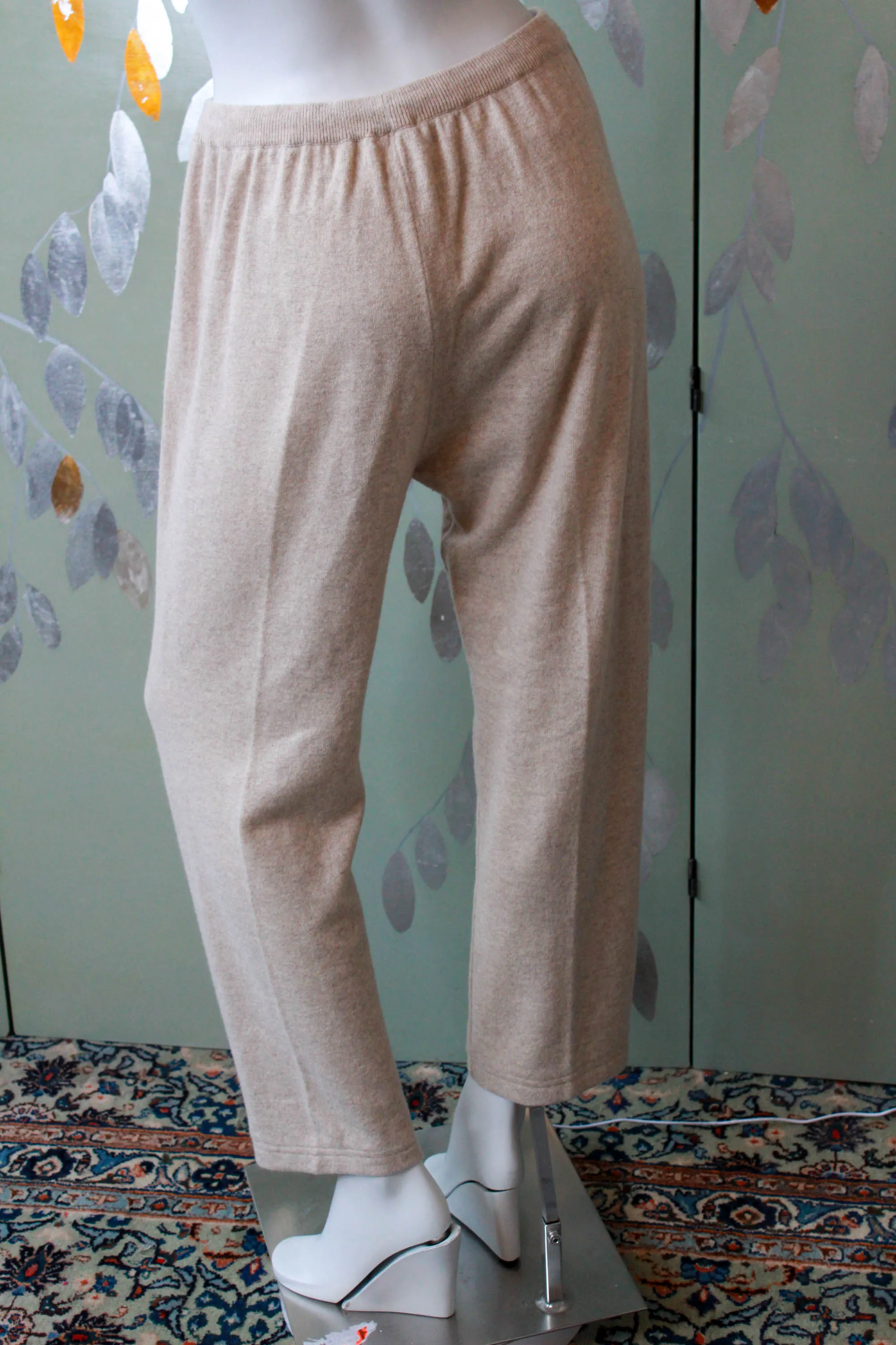 Vintage 1980s Neimann Marcus Cashmere Top and Pants Set, Large