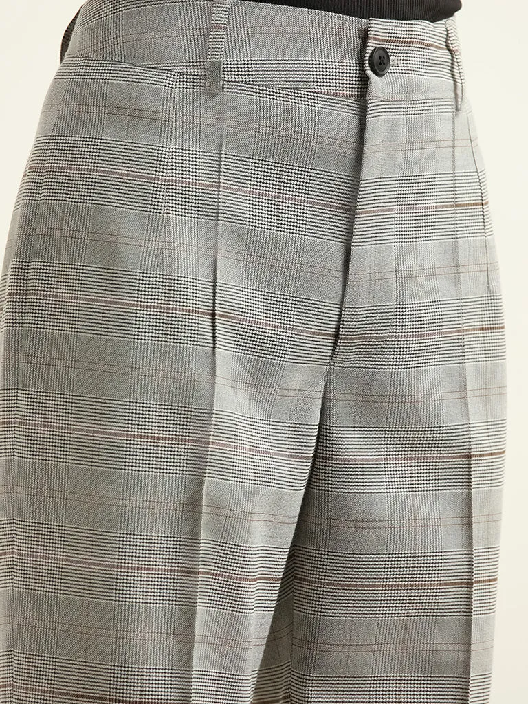 Wardrobe Grey Checked Trousers