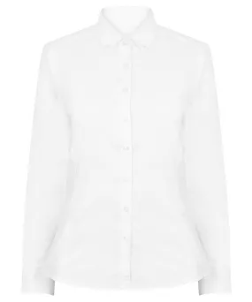 White - Women's modern long sleeve Oxford shirt