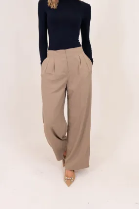 Willow Wide Leg Trousers In Taupe