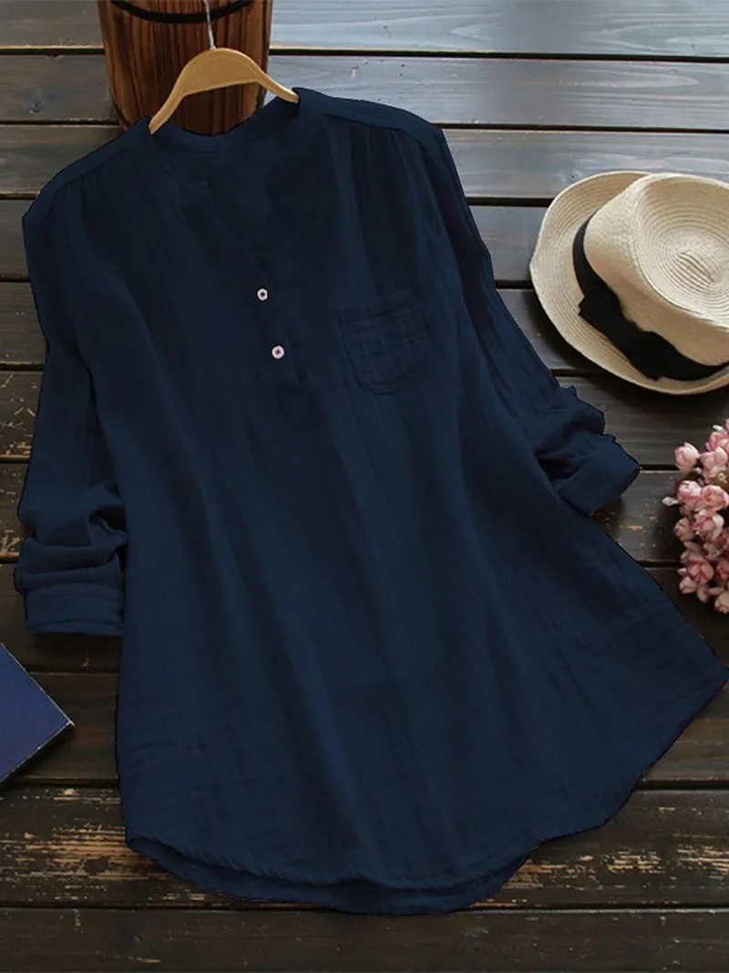 Women Fashion Long Sleeve Casual Blouse