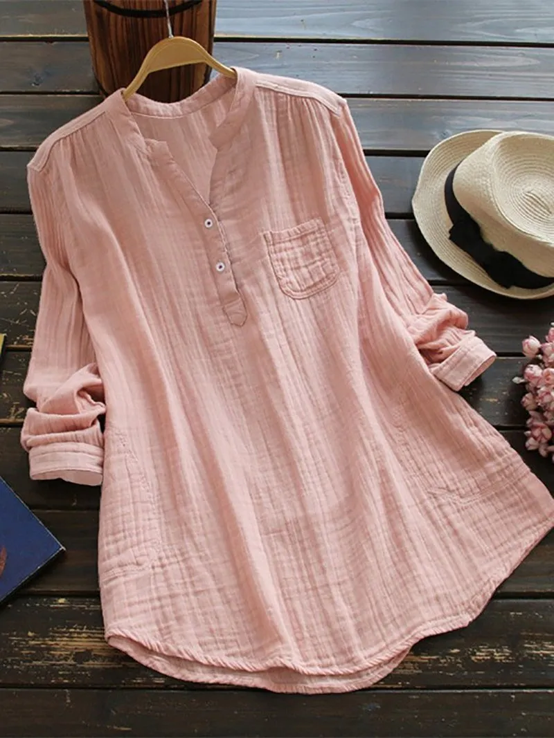 Women Fashion Long Sleeve Casual Blouse